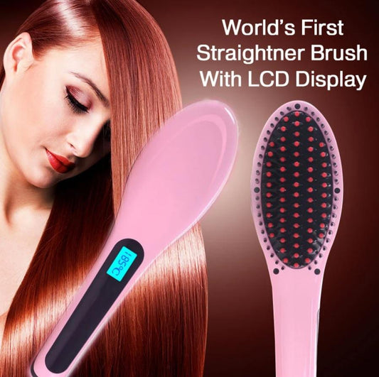 Hair Straightener Brush - Heated Professional Brush