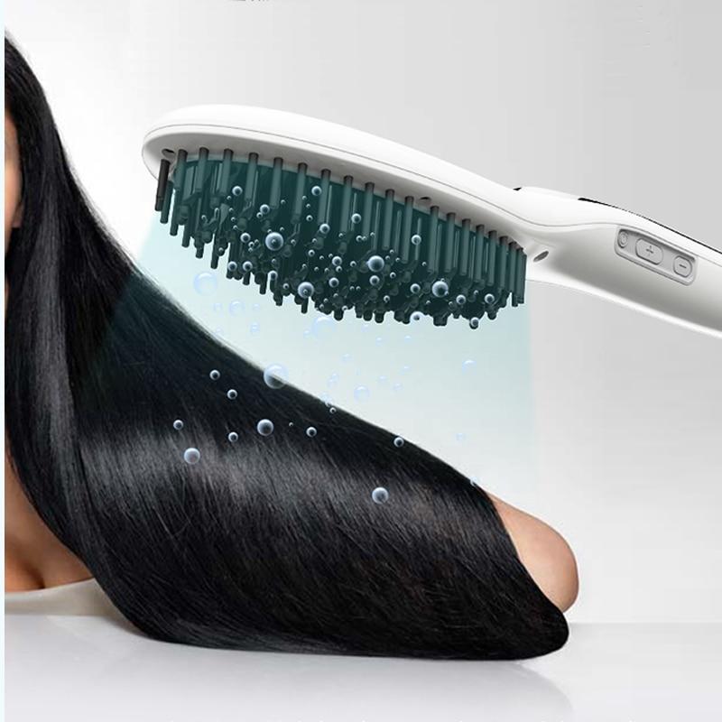 Hair Straightener Brush - Heated Professional Brush