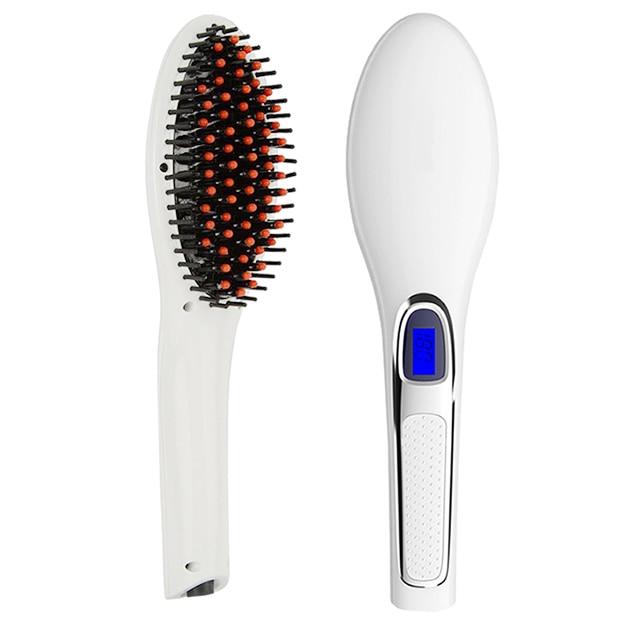 Hair Straightener Brush - Heated Professional Brush