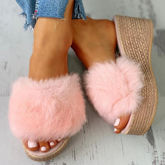 Faux Fur Sandals