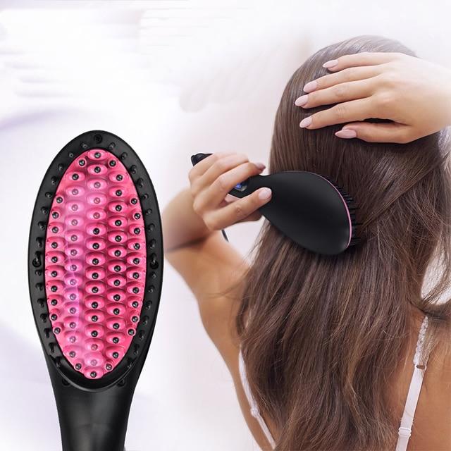 Hair Straightener Brush - Heated Professional Brush